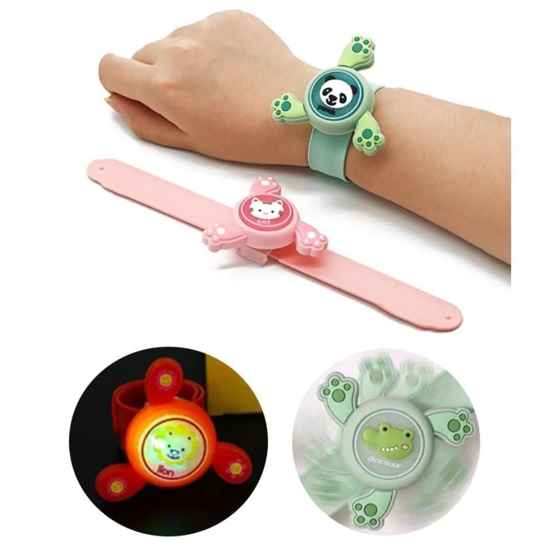 LED Light Spinning Slap Band Cartoon Bracelet